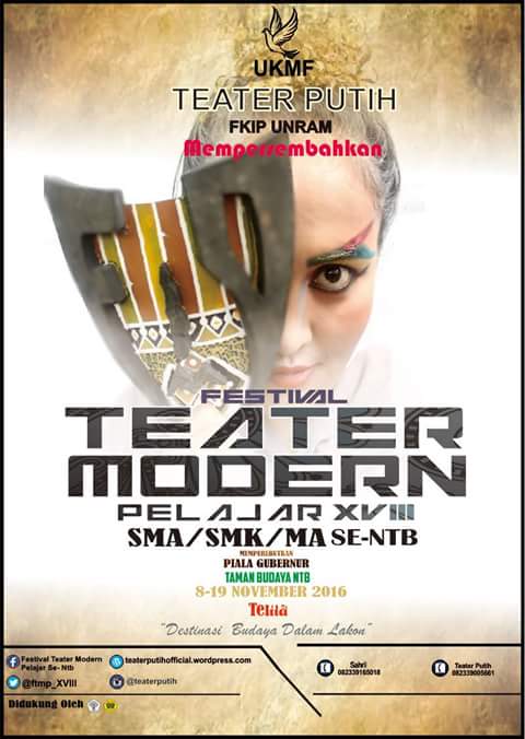 Festival Teater Modern Pelajar SMA/SMK/MAN Se-NTB ke-XVIII sebentar lagi guys..