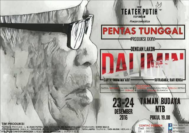 #CoomingSoon Pentas Tunggal Produksi ke-36. Dengan lakon DALIMIN.. #teaterputih