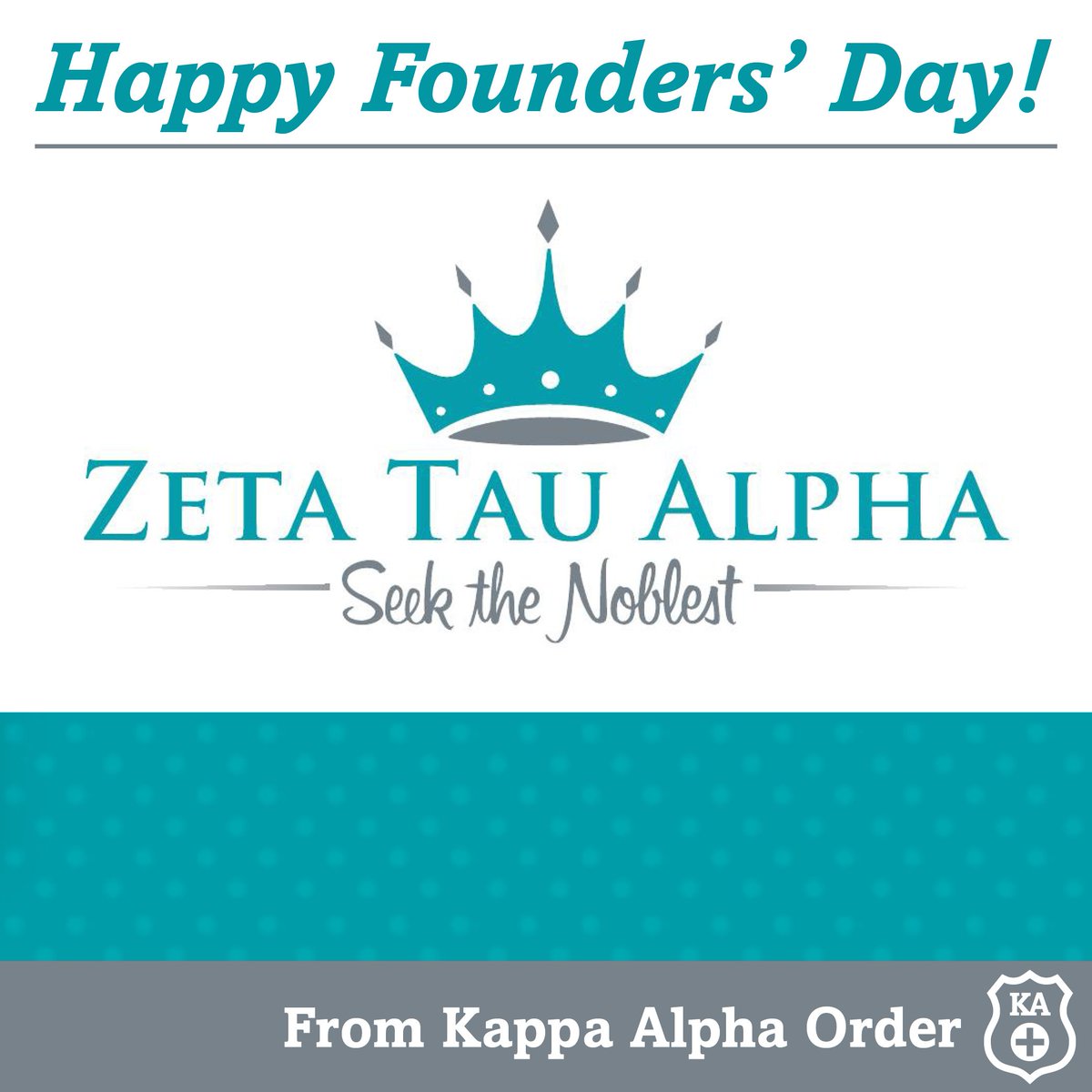 kappaalphaorder's tweet image. Happy Founders' Day to the ladies of @ZTAFraternity! Tag or share with a member of Zeta Tau Alpha to celebrate with them!