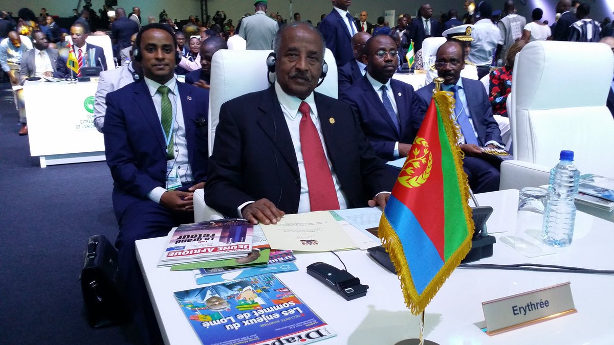 With <a href="/Ministersaleh/">Minister Osman Saleh</a> at the #AUMartimeSummit, Lome, Togo.
#Eritrea