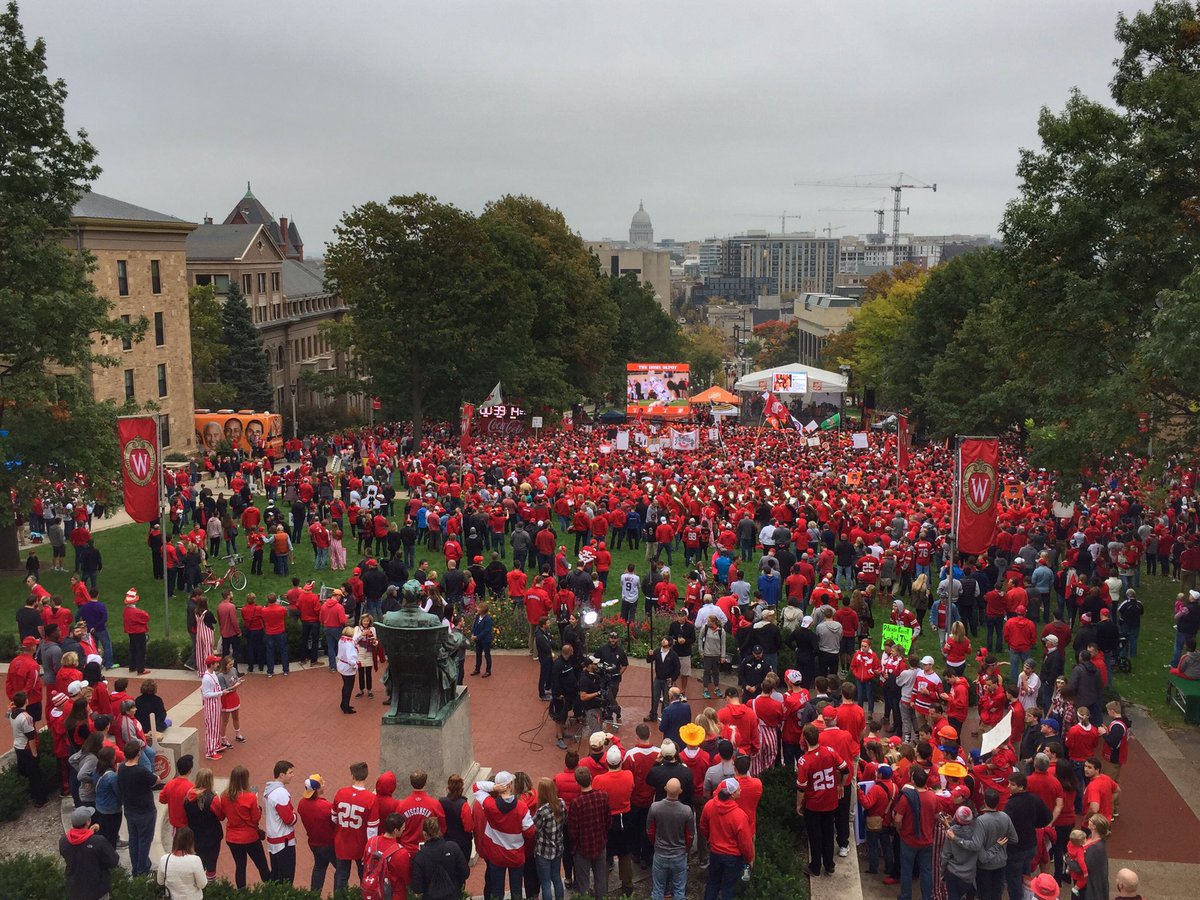 UWMadison's tweet photo. Our town. Our hill. Our @CollegeGameDay. On, Wisconsin. https://t.co/g4URZDTw3D