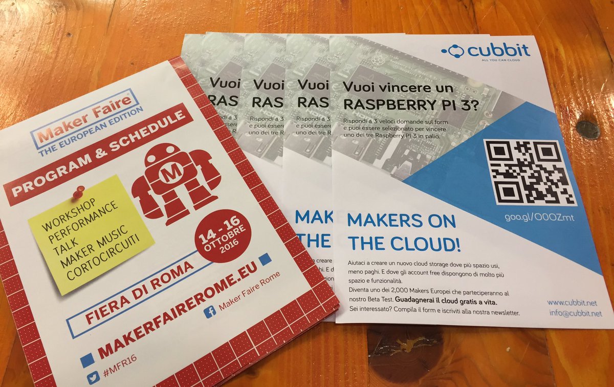 apetraro91's tweet photo. #MFR16 Sei ancora in tempo per vincere un #RaspberryPi con Cubbit.
https://t.co/MUaZw0ibYI https://t.co/v6Pg0D0IhH