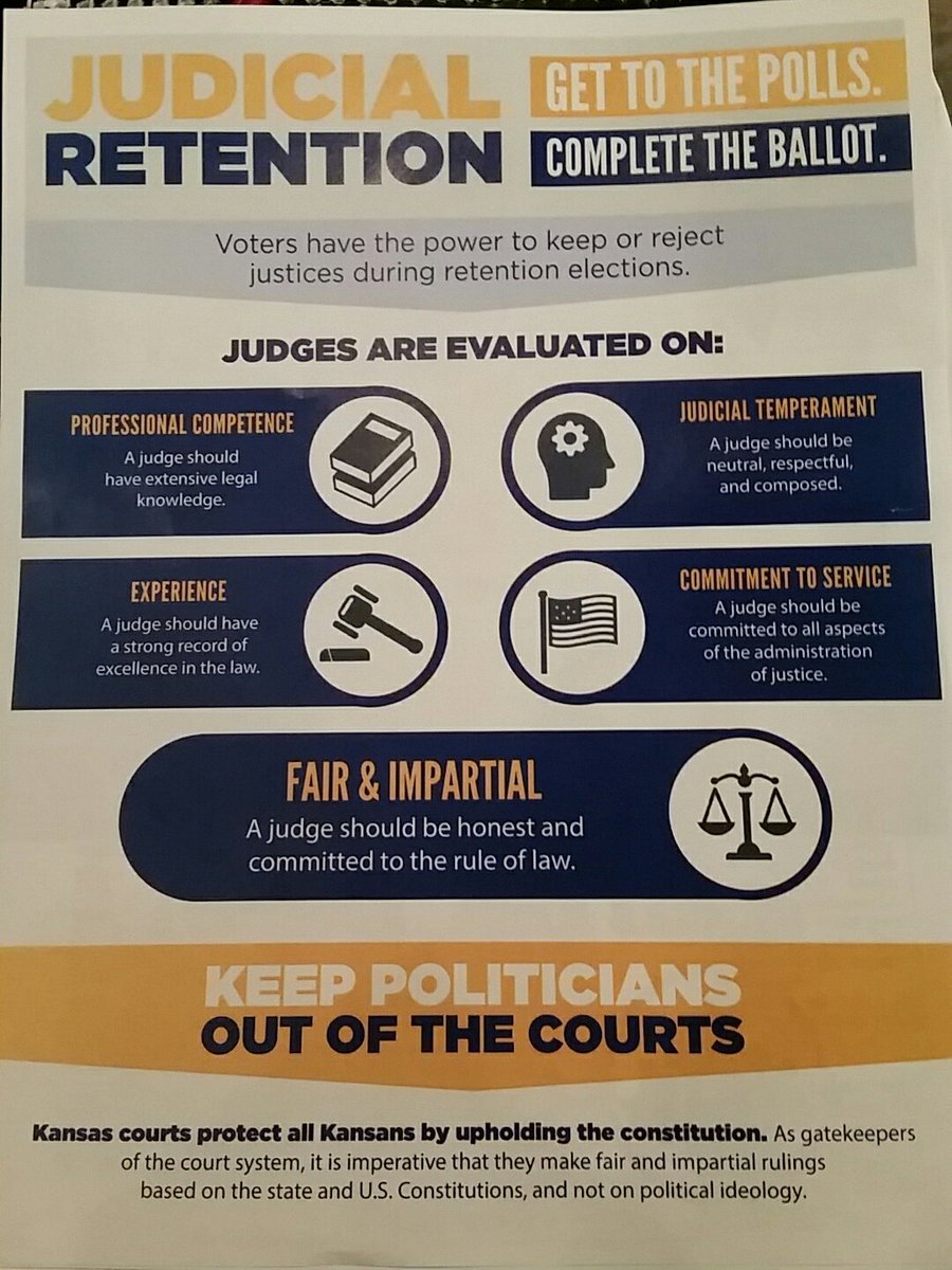 becky_plate's tweet photo. SCOTUS overturned <0.5% of #SCOKS rulings. Don't allow #BrownbackPack power grab of courts! Retain all 5 KS justices. #RememberInNovember https://t.co/afUU0AVNA6