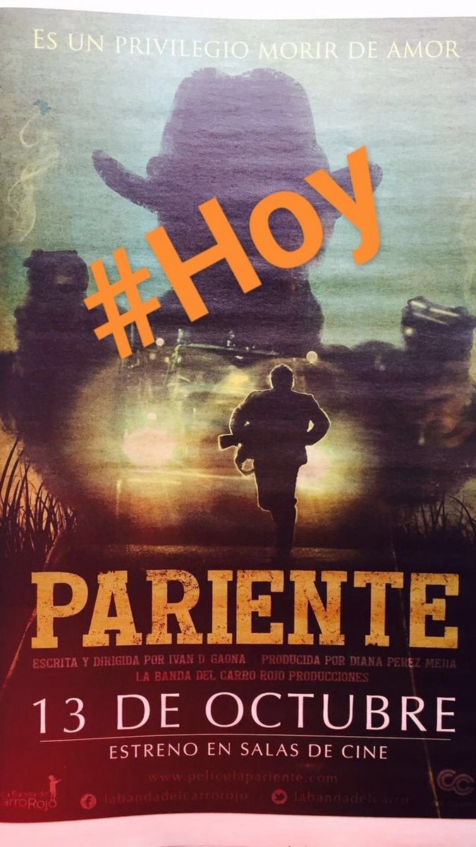 Bucaramanga's tweet photo. #CineBUC @CharlieLeFou Desde hoy @ivandgaona va con toda con #Pariente. En en cines @cacique_elcc @DelacuestaCc y @parquecaracoli. https://t.co/s5rPTXQcO9