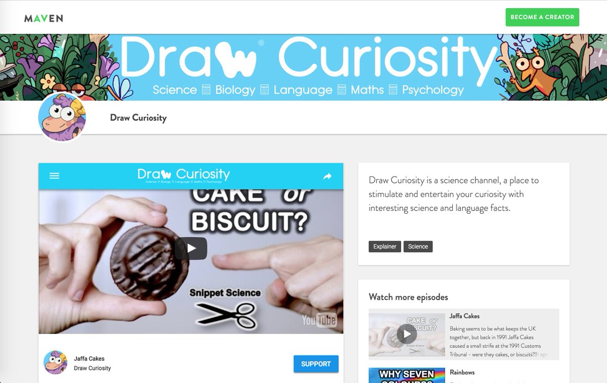 mavenvideo's tweet image. Time for some #SnippetScience from Inés at Draw Curiosity: Jaffa Cakes - cake or biscuit? maven.video/c/draw-curiosi…