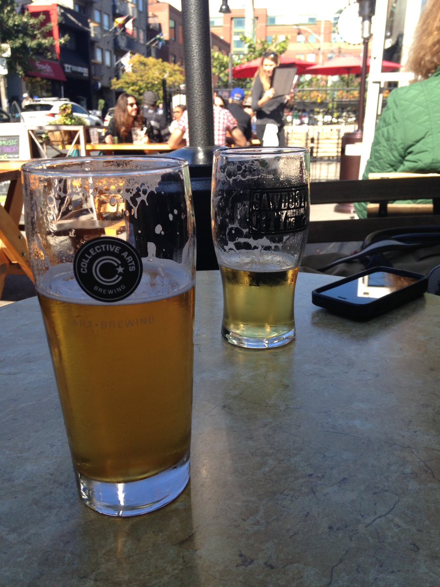 Patio beers. <a href="/CollectiveBrew/">Collective Arts</a> <a href="/sawdustcitybeer/">Sawdust City Brewing Co.</a> #circumstance #littlenorway #trinitycommon