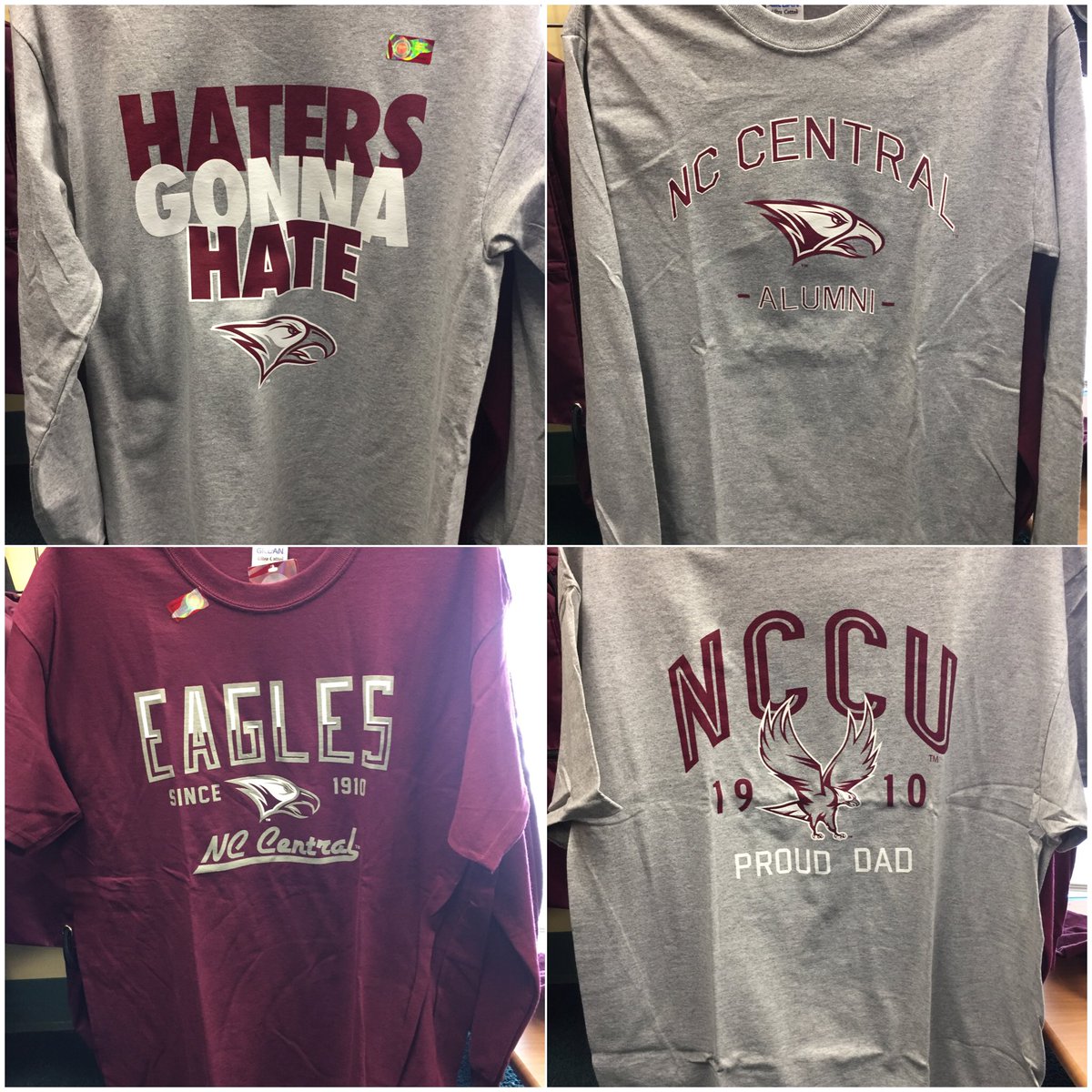HATERS GONNA HATE SHIRTS ARE IN STOCK! WE WILL HAVE TWO BOOTHS ONE BESIDE THE K97.5 TENT AND INSIDE THE STADIUM! #NCCUHC16 #123RALEIGHTEES