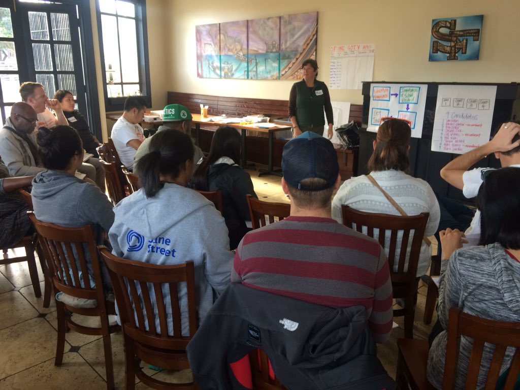 SFOneNetwork's tweet image. GOTV in the Bayview to make sure people vote for school board! #powerinvoting