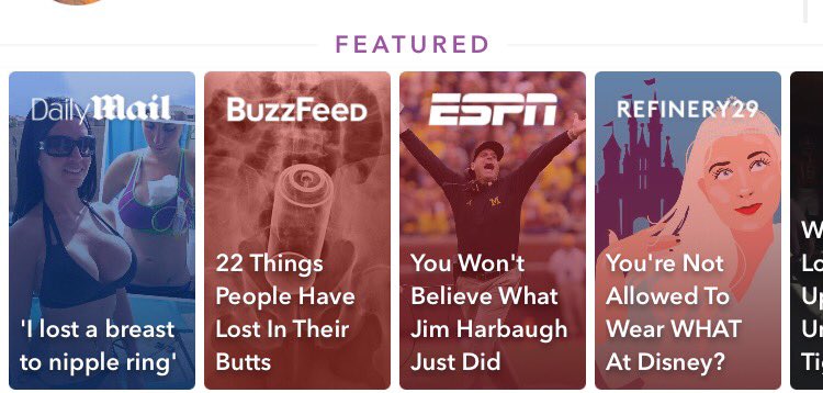 Dear Snapchat, is there no way to adjust settings to stop seeing the utter crap, clickbait + non stop Kardashian coverage you always promote