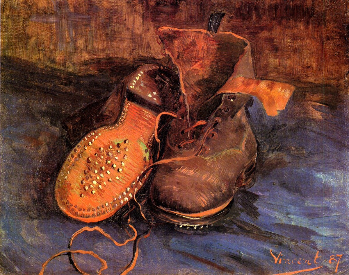 willemish's tweet photo. Van Gogh mastered a limited-pallet using charcoal, watercolor, ink &amp; graphite and later; painted powerful monochromatic subjects like shoes. https://t.co/GmTCtZBrGA