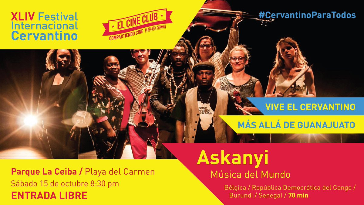 el_cineclub's tweet photo. HOY el @cervantino se hace presente en #PlayaDelCarmen gracias a #MasAlláDeGuanajuato Doble proyección a partir de las 7:30pm #EntradaLibre https://t.co/YoD4ojwpZq
