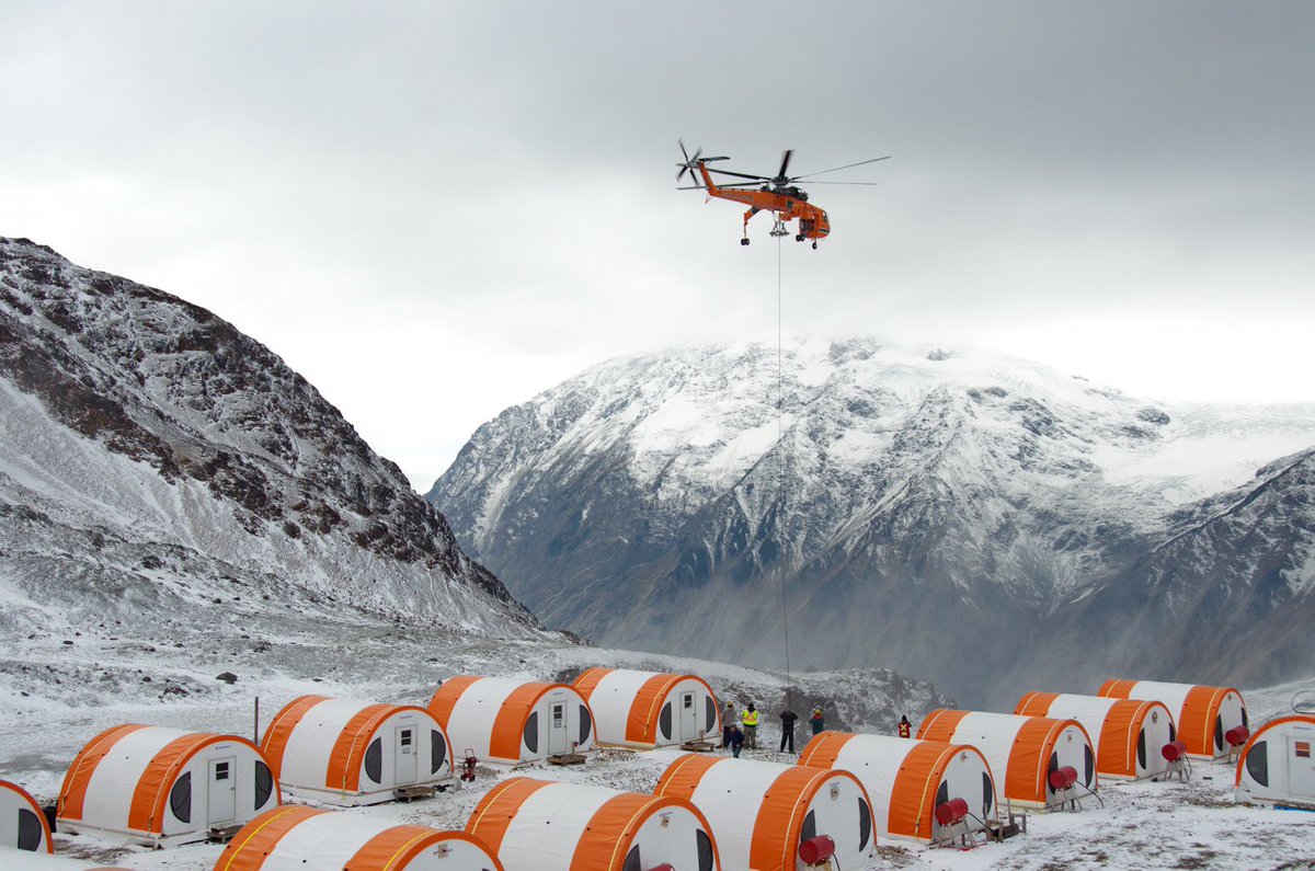 Winter is coming.  <a href="/EricksonInc/">Erickson Incorporated</a> #aircrane mobed new generators and snowcat to IDM's Red Mountain to support underground drilling. #mining