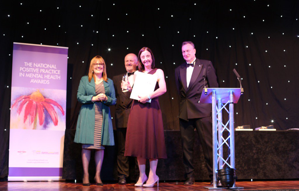 PositivePracti1's tweet photo. Winners of special award for overall achievement in CYPMH  @mymindfeed  with  @KathrynCYPMH #PPiMH #MHAwards2016 https://t.co/B9ZgyD5eEU