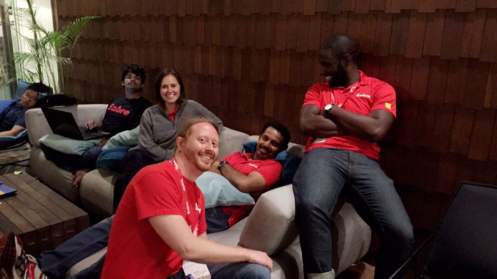 RedefineChris's tweet image. Well, 3/4 of the night crew made it, anyway. #DestinationHack