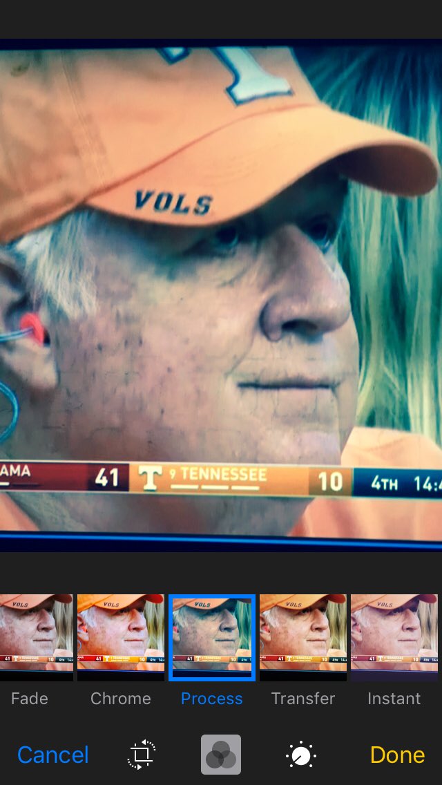 MichaelSaggio's tweet photo. This filter is Nick Saban approved #UTvBama https://t.co/V2I3QYivB8
