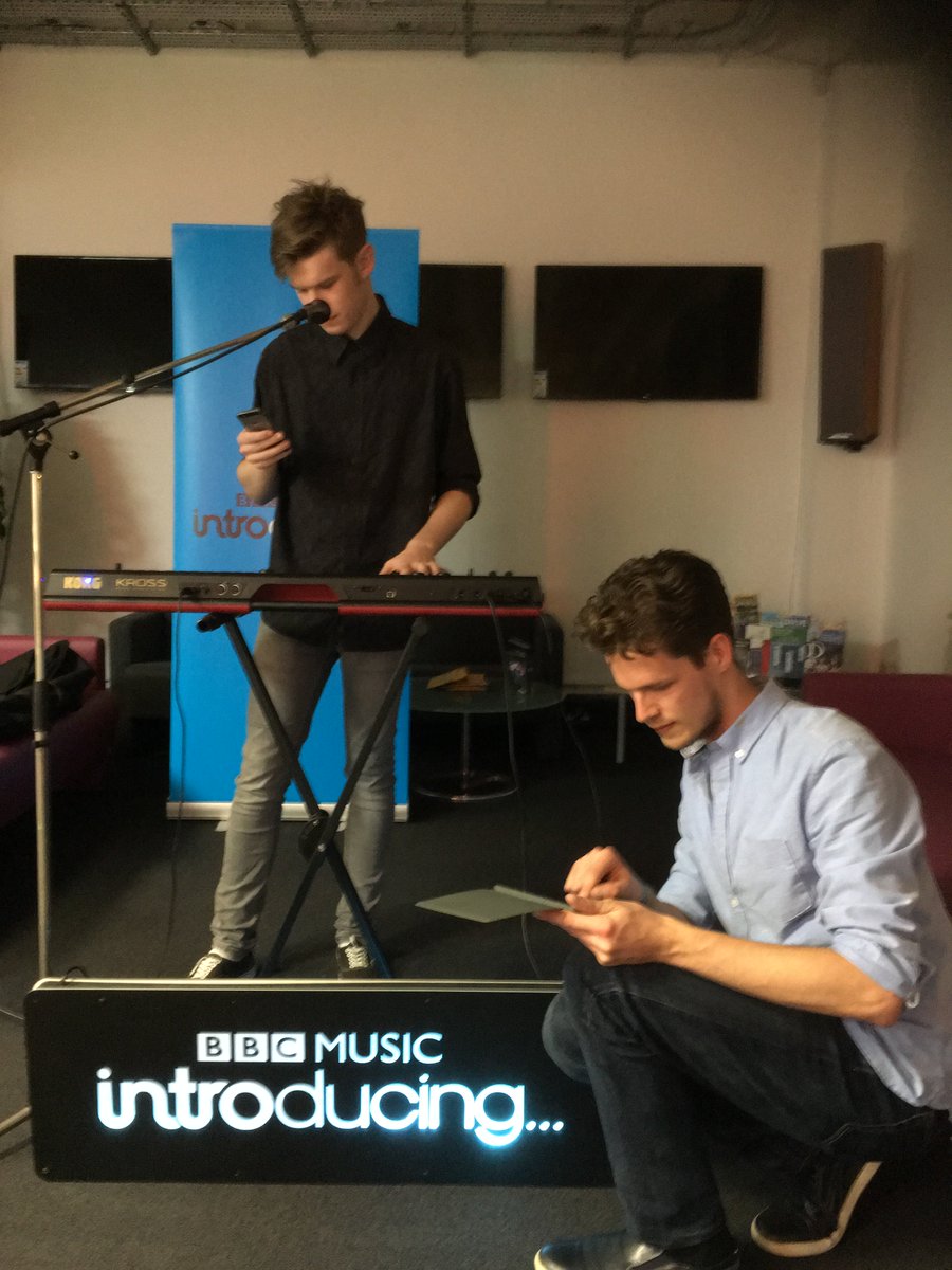 KairenK's tweet photo. The wonders of the digital world! @MilesGoodall &amp; engineer @patricklyall @bbcintrosouth Sounding stunning in sound check - wow that voice!! https://t.co/JKBchviJqF