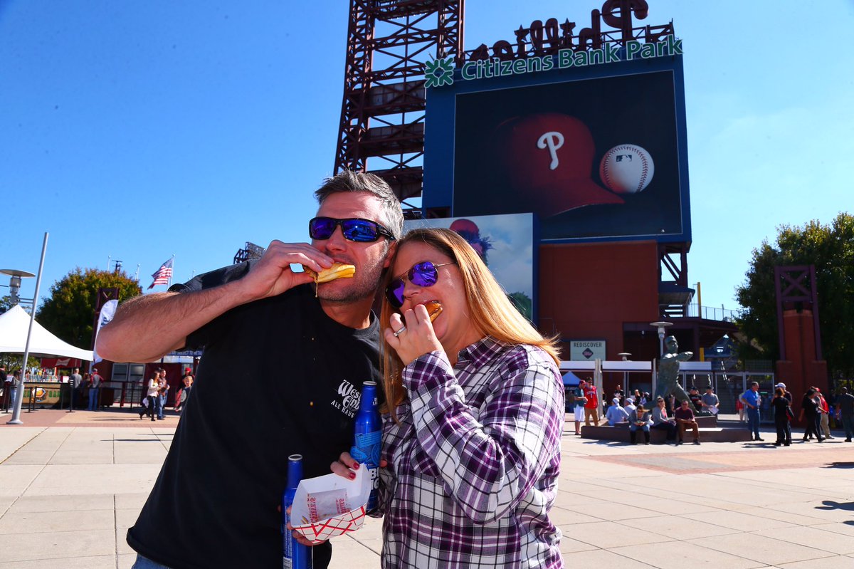 Phillies's tweet photo. Philly's Cheesesteak &amp; Food Fest is in full swing on a beautiful Saturday afternoon at Citizens Bank Park! https://t.co/viOIWuAA2H