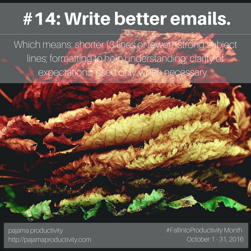 PJProductivity's tweet image. Tip #14 of #FallIntoProductivity: Write better emails yourself, and hopefully lead by example. Right here: pajamaproductivity.com/tip-14-write-b…