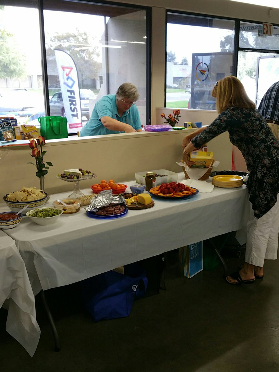 Setting up for our first annual #VolunteerBlockParty at The Play Space! Getting our volunteers hyped for the #omgrobots season!