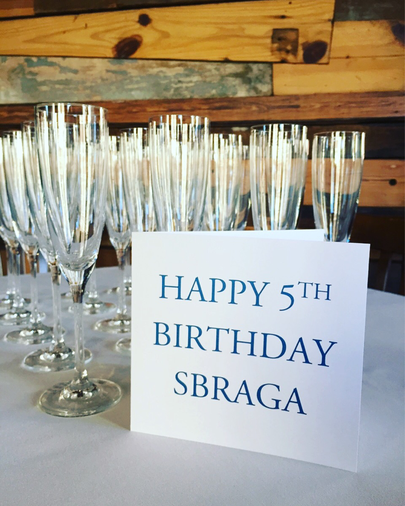 sbragaphilly's tweet photo. Lucky number 5. Cheers to our best year yet! https://t.co/U9qMpYETJi