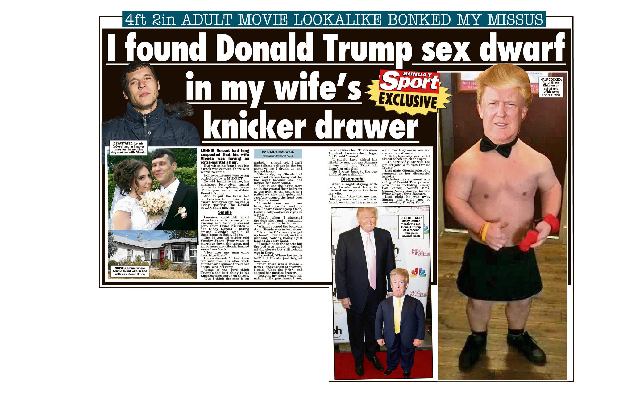 Sunday Sport On Twitter Donald Trump Sex Dwarf Stole My Wife 