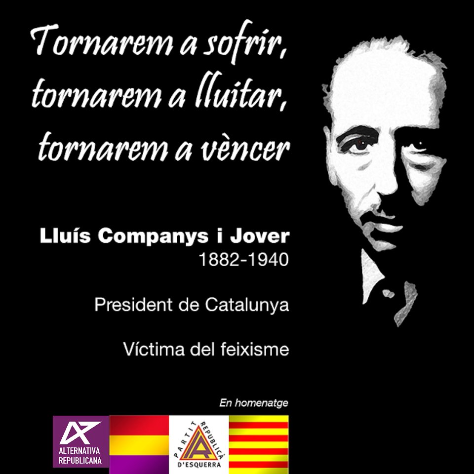 ALTER_info's tweet photo. #Companys76 Tornarem a sofrir, tornarem a lluitar, tornarem a vèncer. https://t.co/CPL2ukXq5A