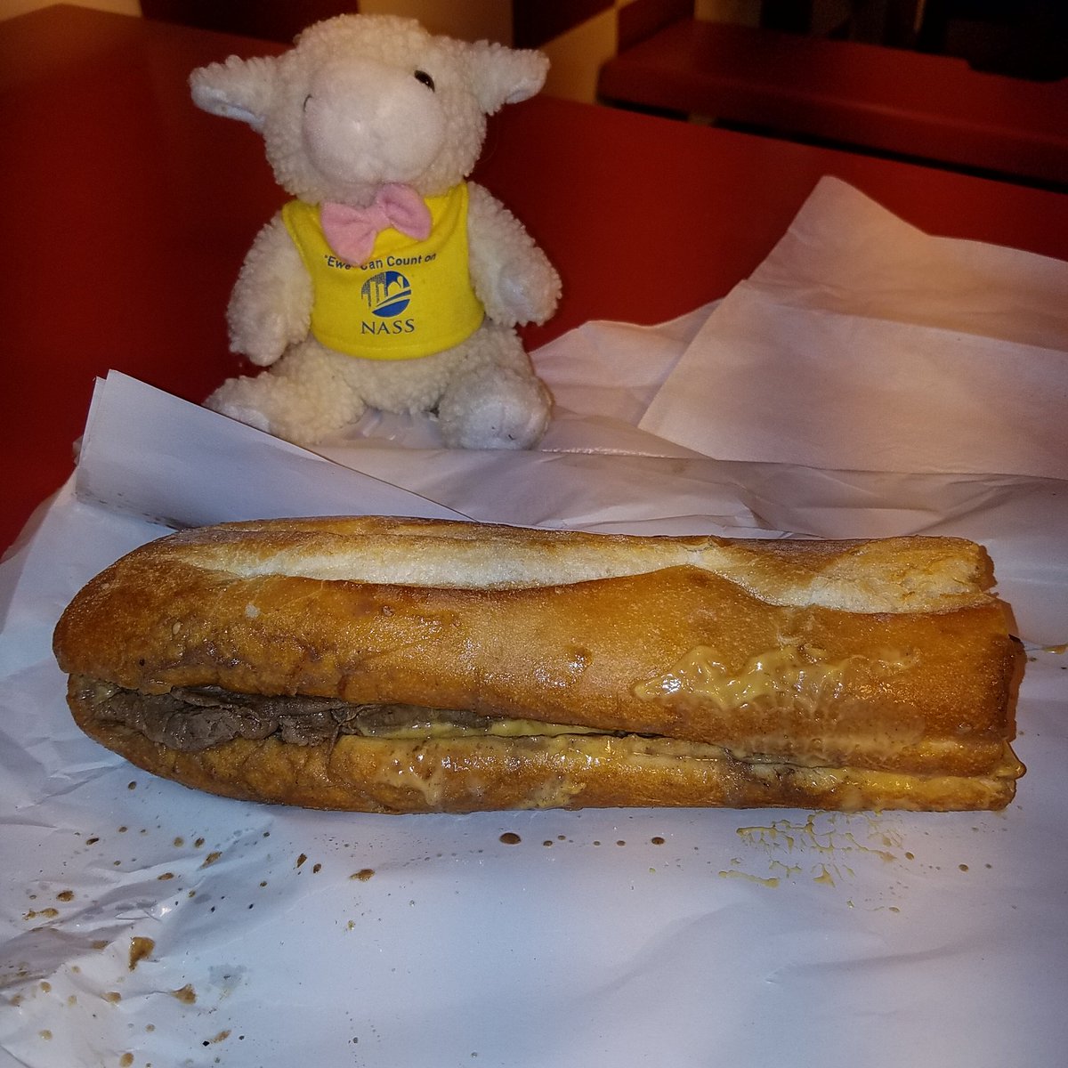 tonydahlman's tweet photo. Quick stop at Tony Luke's in Philly before picking up Karla. Good Cheesesteak. #whizwithout #NEroadtripwithJune https://t.co/XFTbm9IOmm