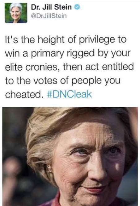 swamiamala's tweet photo. #DNCleak #Wikileaks #DemExit #NeverHillary #PodestaEmails #TranscriptsReleased #HillaryForPrison #JillNotHill #JillStein2016 #SaveOurPlanet https://t.co/lGG0QT079K