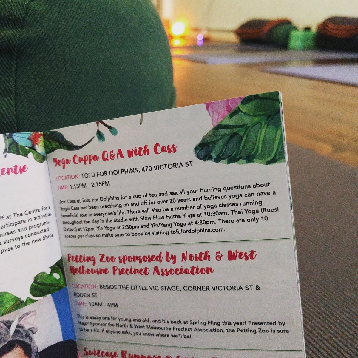 tofufordolphins's tweet image. Have met some lovely folks at our Yoga Cuppa Q&amp;amp;A! Still have 2 more FREE classes today at 2.30pm (Yin) &amp;amp; 4.30pm (Yin/Yang) #springfling2016