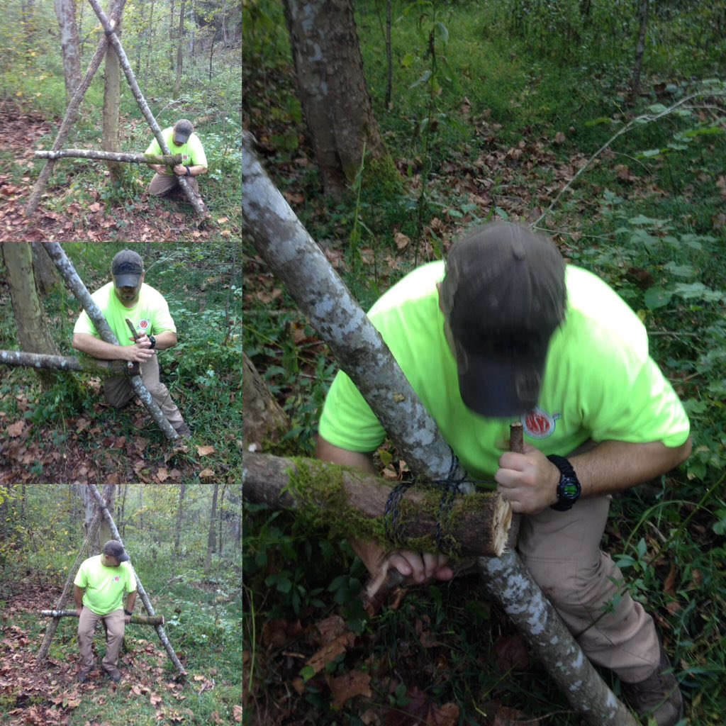 Building raised bed shelters on our shelter course. #survival #shelter