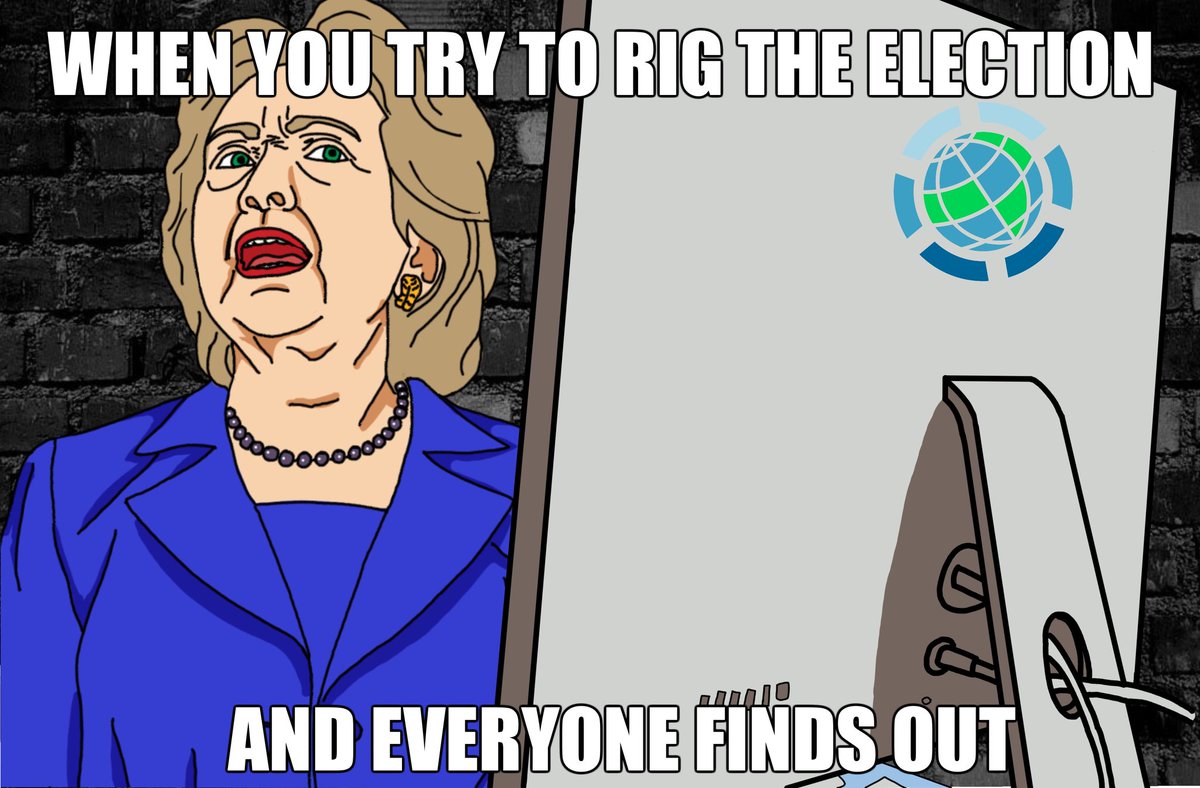 cantstumpthe's tweet photo. When you try to rig the #Election2016 but everyone finds out #lockherup #Hillaryispureevil #MAGA #Hillaryforprison #TrumpPence16 https://t.co/JBy1ZhcCVO