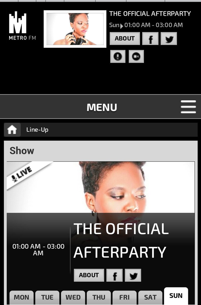 DjPruluv's tweet photo. The lituation has officially begun on @METROFMSA only on the #OfficialAfterparty till 3am. Ayeye https://t.co/E9LTLQqUYt