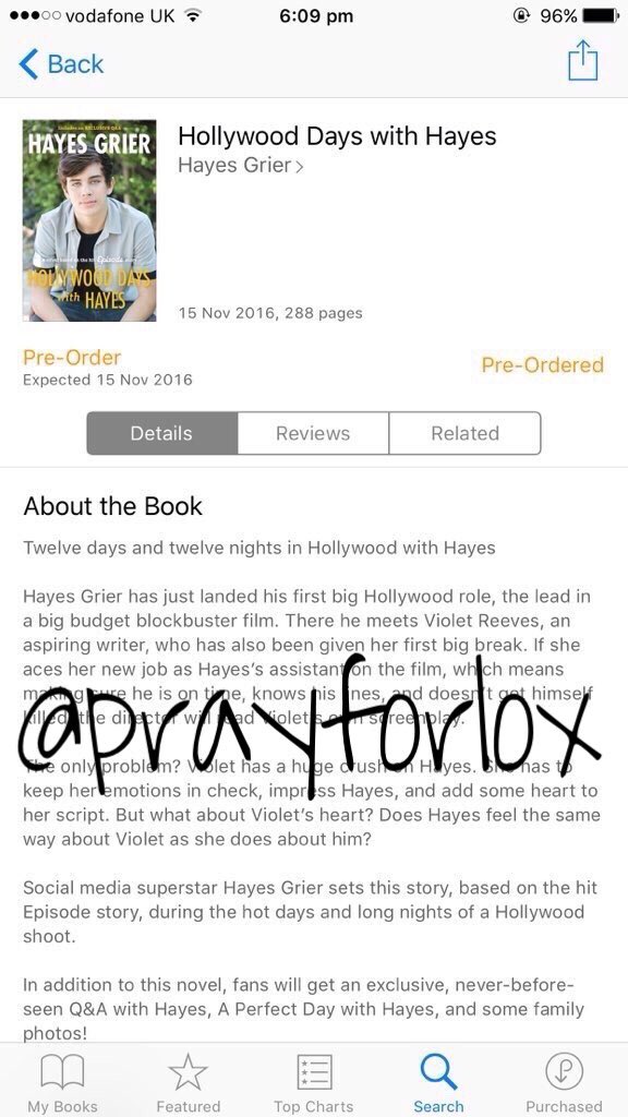 luxsfilipe's tweet photo. Hey @HayesGrier! I preordered your book,I can't wait for read it Can you please dm me? I love you #HollywoodDaysWithHayes 🌄 https://t.co/xX6LMwlPhJ