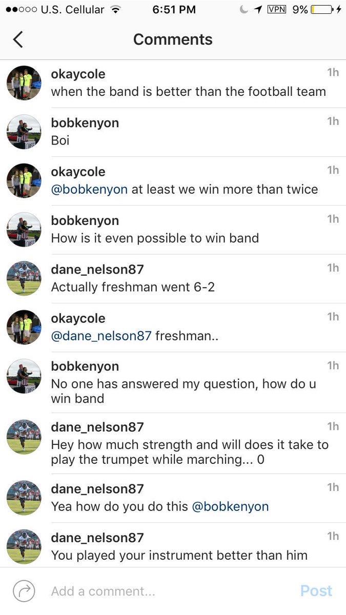TaileyGrogan's tweet image. glad the FRESHMAN  football team is supportive of the band #unsupportive