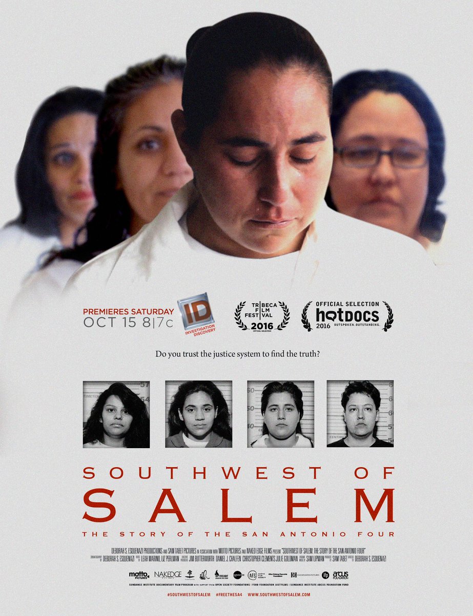 DiscoveryID's tweet photo. #SouthwestOfSalem The Story Of The @SanAntonioFour begins NOW. Chat with filmmakers using #FreeTheSA4 @deb_esquenazi https://t.co/E5mg1PhnNd
