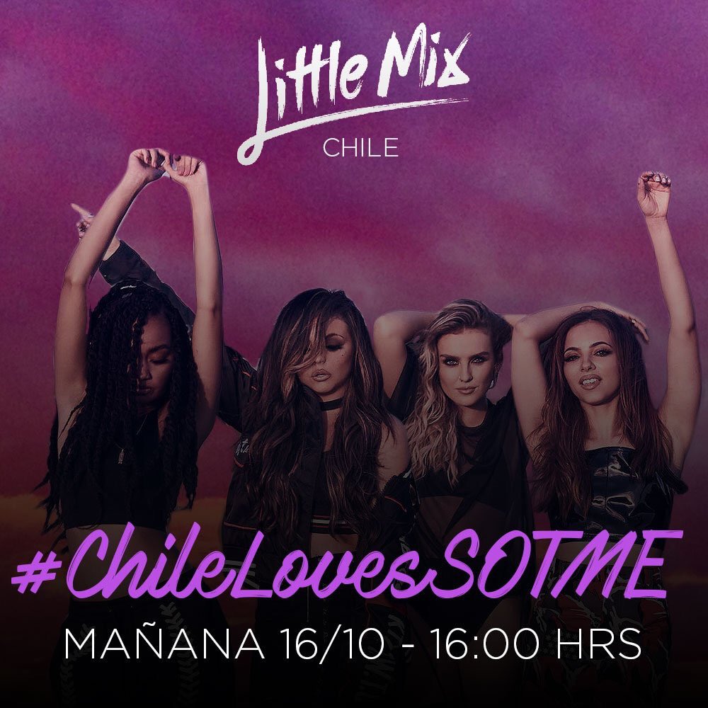 LittleMixCHI's tweet photo. Β‘MAΓANA!
Escucharemos por primera vez Shout Out To My Ex y lo celebraremos de la mejor manera usando #ChileLovesSOTME β€οΈ https://t.co/9FhVCMuRjR