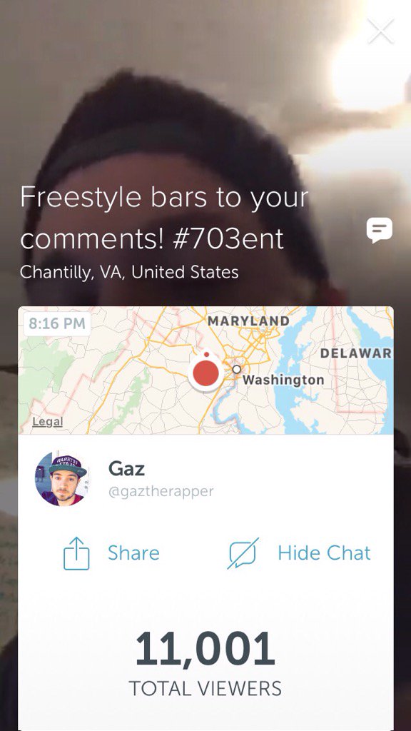 ryancgreenwood's tweet photo. .@gaztherapper on #Periscope: Freestyle bars to your comments! #703ent https://t.co/6hmPXwjpN7. 11K! https://t.co/ggYMFx3Brw