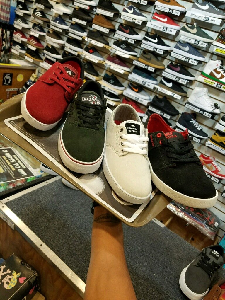 VSkateAndSurf's tweet photo. Lots of New Close-out shoe selections are served up now for our sale! 1/$35, 2/$60, 3/$75! Come in soon for the best selection! https://t.co/bMOrPHwga3