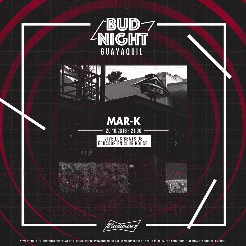 Budweiser_EC's tweet photo. Con una exquisita selección musical llega #MAR-K a #ClubHouse en una #Budnight ¡Ven y haz parte de esta fiesta! #ThisBudsForYou #BudDjs https://t.co/xy30HTgqkw
