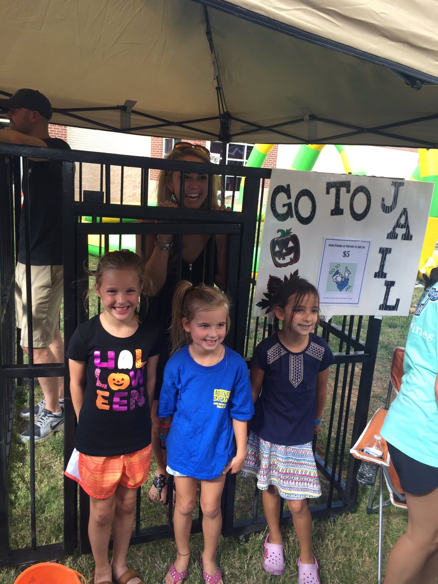 thmaddox's tweet photo. Fun times at CES fall festival today! Look who we put in jail today!! @FeastersFirstie  @CEScowboys https://t.co/kZWAnOR9D4