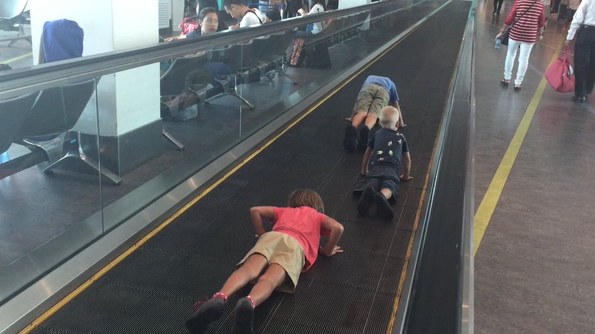 densullivan's tweet photo. PE lesson no.2 - press-ups at Kuala Lumpur Airport! @klia2my #RTW #SullivanAdventure https://t.co/QZjaACOoyF