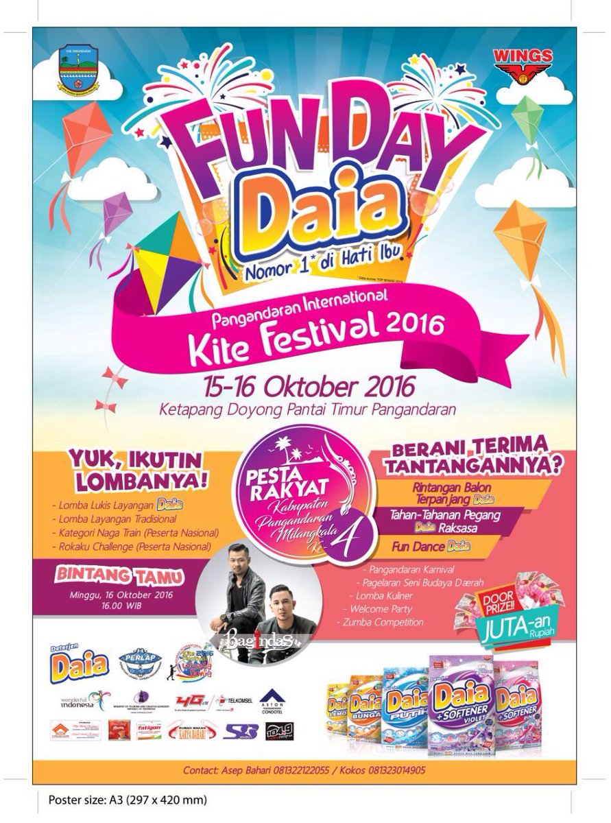 Bagindas_'s tweet photo. Sun-Day #FunDayWithDaia #Pangandaran #InternationalKiteFestival2016 https://t.co/0QxOdYEjwW