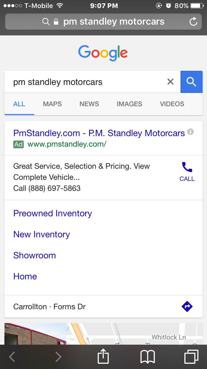 AlexinAuto's tweet image. @PMStandleys searching for you in google offers a New Inventory link. It's broken.