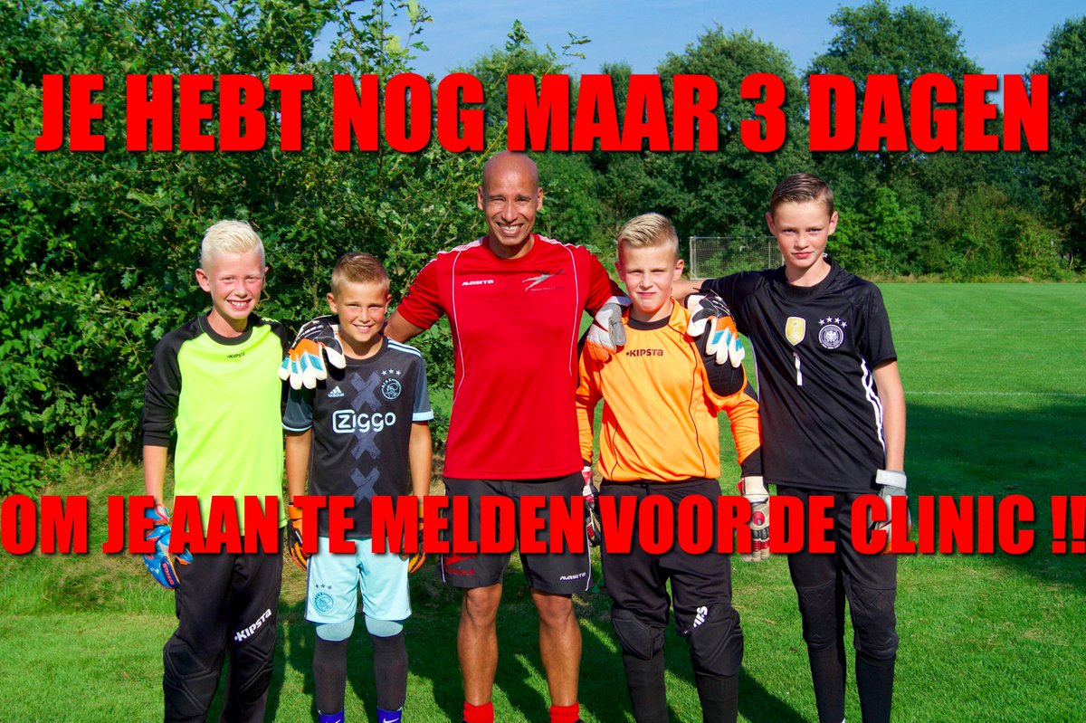 Nog maar 3 dagen de tijd om in te schrijven voor #clinic #etiennestomp #esa bij <a href="/BBCBergum/">vvbbc</a>. Alle keepers van 8-18 jaar. 19-10, aanvang 10:30