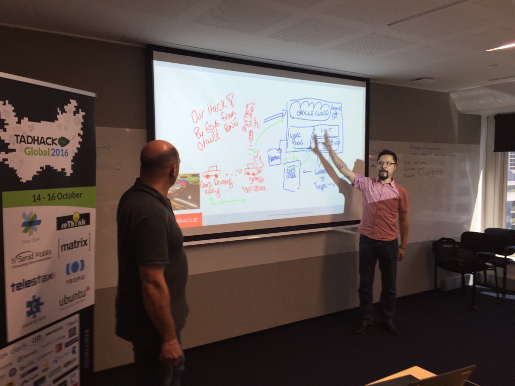 mrkwhite's tweet photo. @patrick_gauci and @jlowe000 presenting @tadhackbne @TADHack https://t.co/ogjvIkhFNj