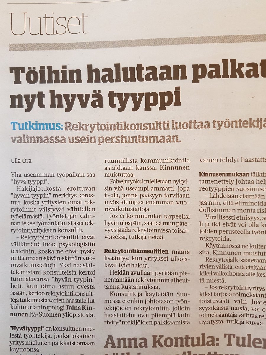 KirsiLaine1's tweet photo. Ammattilainen tietää että hyvä tyyppi ei ole tunnistettavissa oviaukosta. Amatööri luottaa perstuntumaan. #rekrytointikoulutus #töitäriittää https://t.co/t9FsAZLAVn
