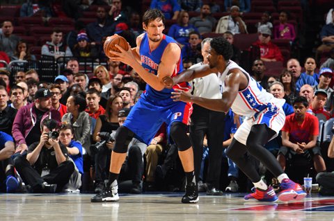 NbaYugobasket's tweet photo. Boban Marjanovic (@DetroitPistons) - 18 min, 9 pts, 5 reb, 2 stl in a win against @Sixers (97:76). #nbaexyu #nbayugo #nbasrb https://t.co/qH6AF1hYCC