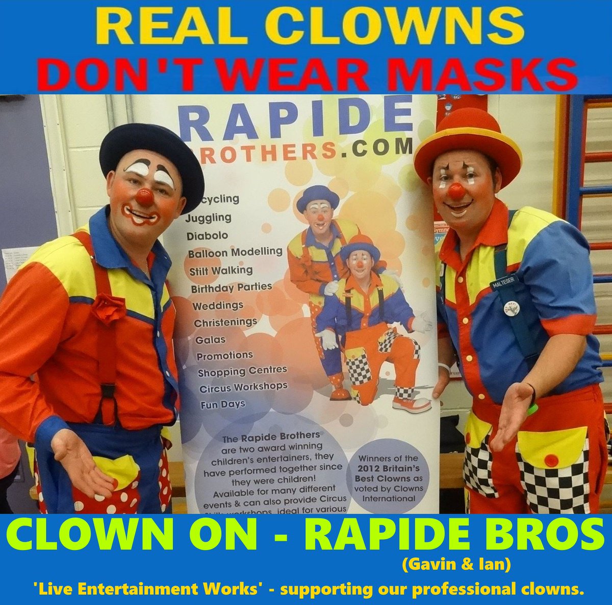 Supporting real clowns #realclowns <a href="/JeanRogersActs/">Jean Rogers (she/her)</a> <a href="/cllrBEvans/">Northern Area</a>  <a href="/BPLComedyClub/">Blackpool Comedy Club</a> <a href="/DavidRichey/">David Richey</a> <a href="/FrederickPyne/">Frederick Pyne</a> <a href="/nicola_hawkins/">Nicola Hawkins</a> <a href="/ValerieJeanMann/">Valerie Jean Mann</a>