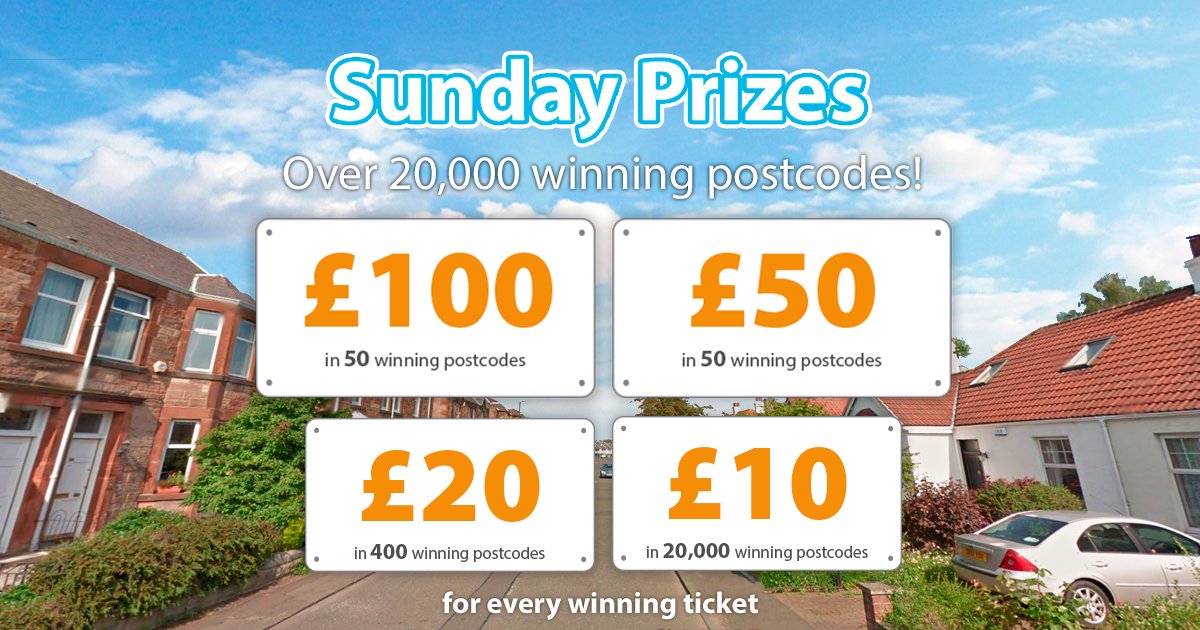 PostcodeLottery's tweet photo. Are you one of this week's lucky #SundayWinners? Click the link to see today's winning postcodes now! https://t.co/AfhAcDcD2n https://t.co/y0DAZIrufU