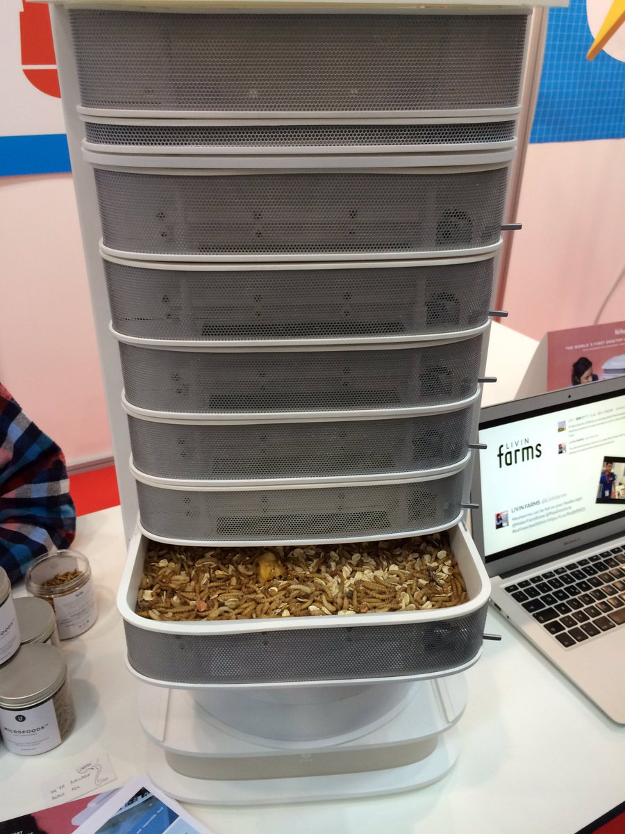 FoodasClay's tweet photo. We're running out of meat! Home insect farms a reality. mmm... @livingfarms #foodinpro #mfr2016 https://t.co/ZR2xrD52Nm